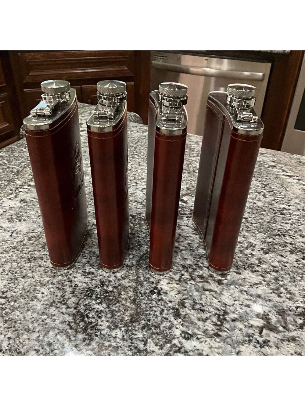 Crown Royal Brown Leather Whiskey Flask Bundle